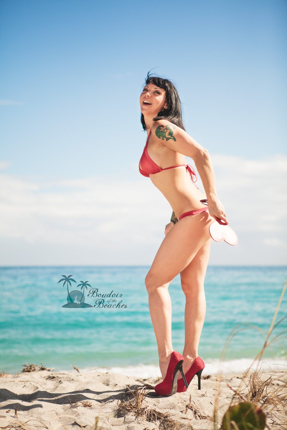 Jackie – Hollywood, FL – Boudoir photography on the beach – Red Bikini