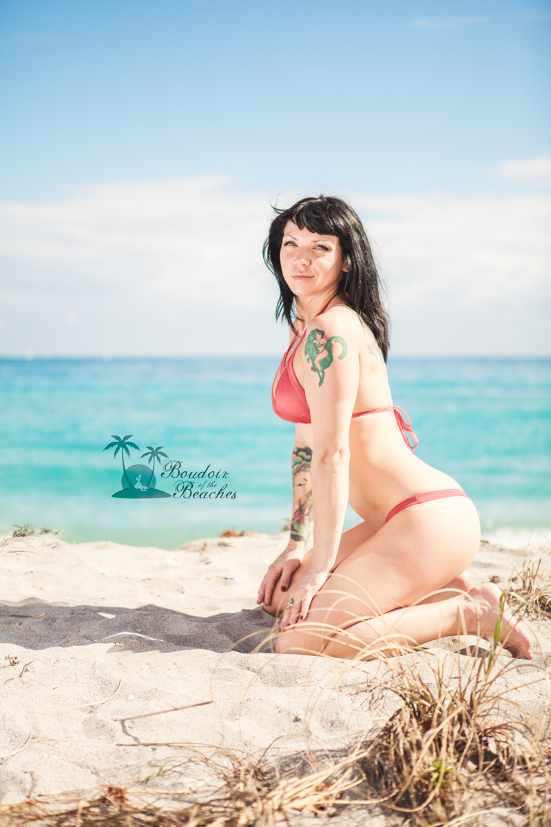 Jackie – Hollywood, FL – Boudoir photography on the beach – Red Bikini